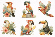 Whimsical Summer Tropical Bird Clipa, an Illustration by DreamArtGraphic (Thumbnail 3 of 8)