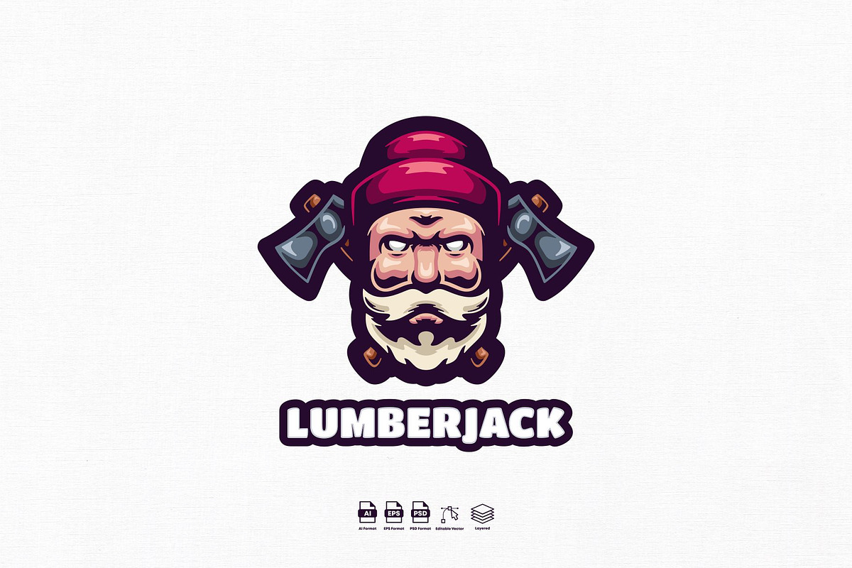 Lumberjack Mascot Logo Design, a Branding & Logo Template by kromastd22