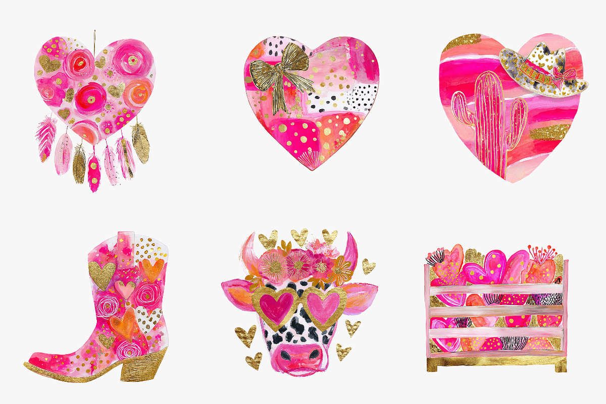 Cowgirl valentine clipart, an Illustration by CreationArt (Photo 4 of 6)