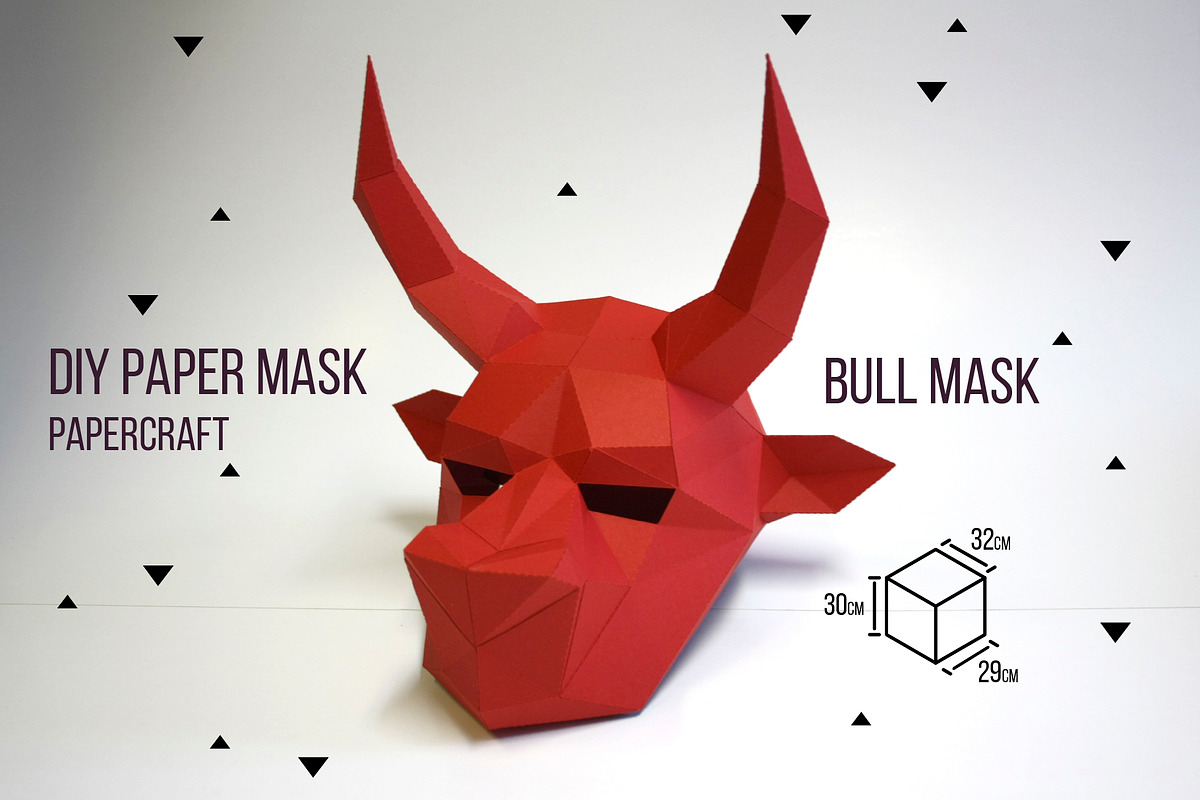 DIY Bull mask - 3d papercrafts, a Templates & Theme by Andrew_Derr