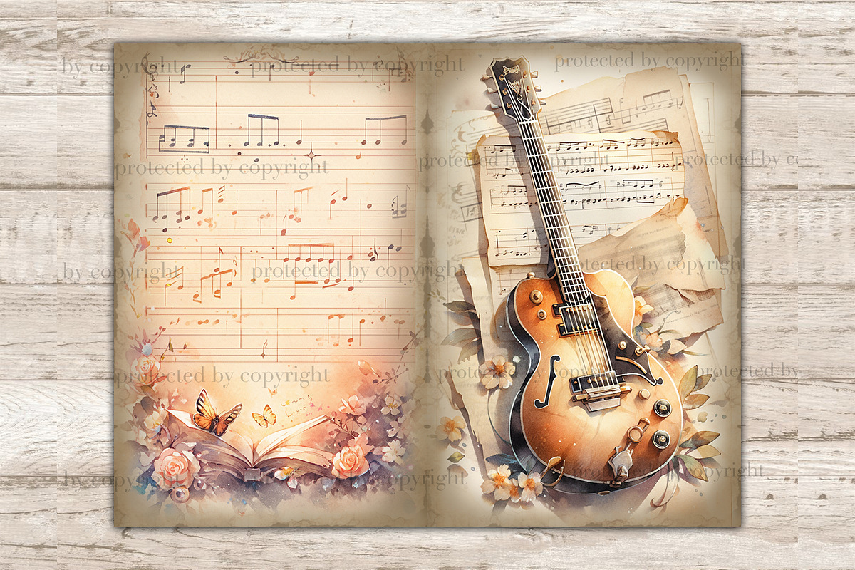 Music Vintage Sheet | Junk Journal, an Object Illustration by GlamArtZhanna (Photo 4 of 9)
