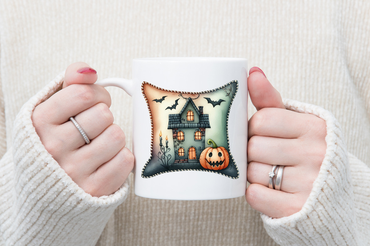 Funny Halloween Patchwork Pillow, an Illustration by designcity5 (Photo 4 of 5)