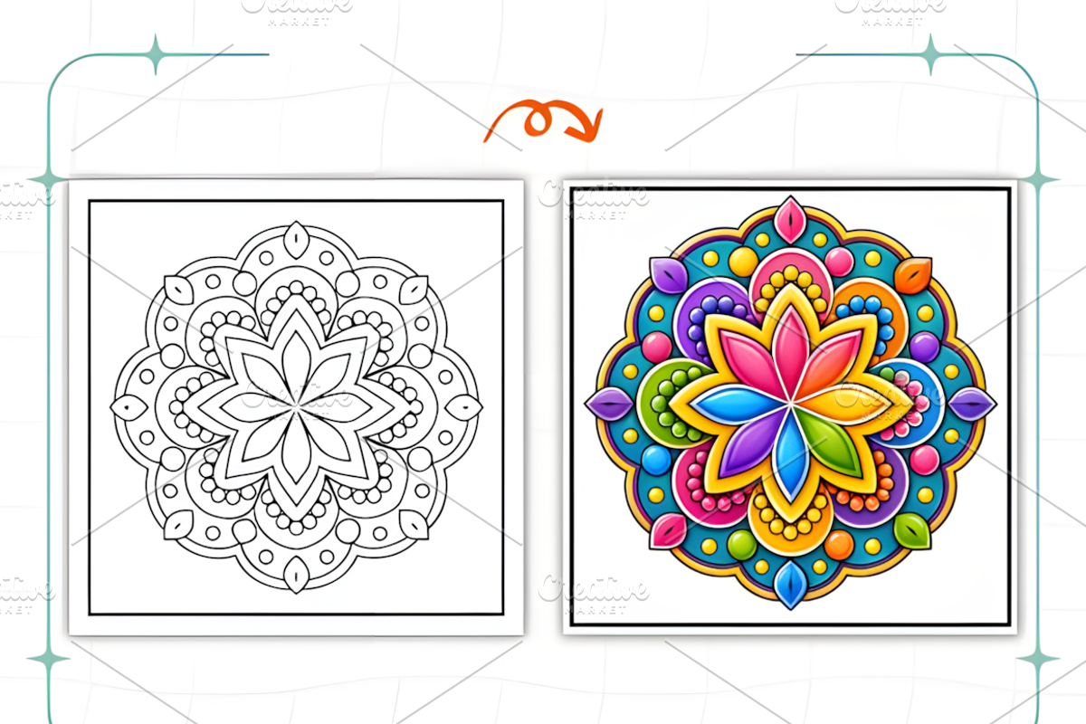 Bold and Easy Mandala Coloring Pages, a Decorative Illustration by Coco Bloom (Photo 7 of 9)