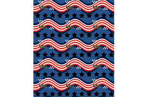 USA Patriotic Black Stars Seamless, a Pattern Graphic by Sharon Schwalbe