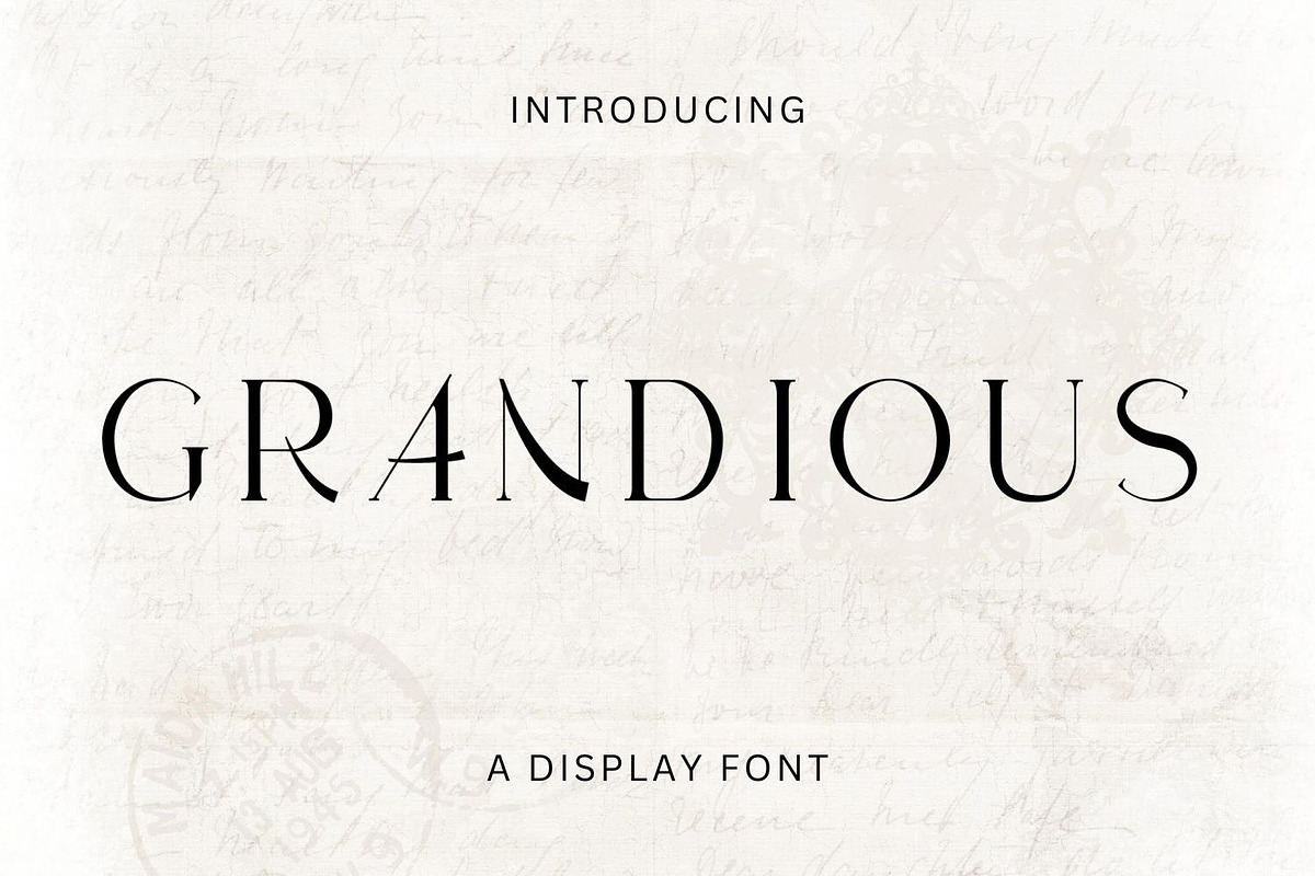 Grandious - An Aesthetic Font, a Font by typeflair (Photo 1 of 5)