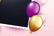 Birthday Party Background With Photo, a Decorative Illustration by Black White Mouse Design (Thumbnail 3 of 3)