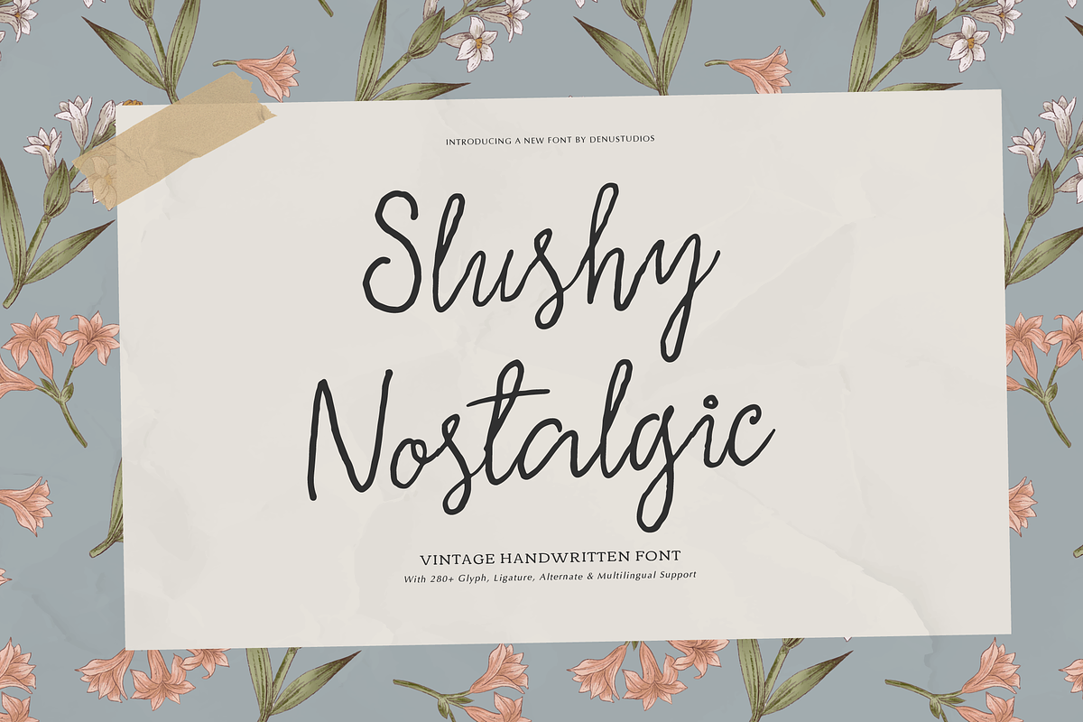 Slushy Nostalgic Vintage Handwritten, a Script Font by Denustudios (Photo 1 of 12)