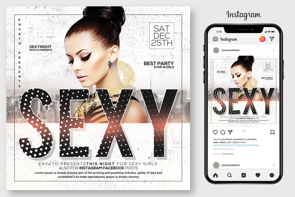 100 Night Club Party Flyers Bundle, a Flyer Template by graphicforest (Photo 7 of 72)
