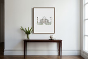 Line Art Taj Mahal Illustration, a Decorative Illustration by Brand_Hero (Thumbnail 2 of 4)