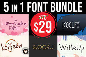 Font Bundle 5 in 1