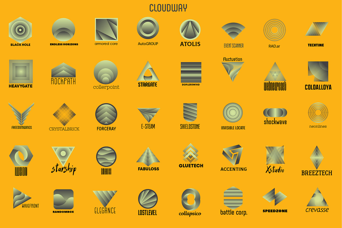 40 Gradient Logos, a Branding & Logo Template by airunreal (Photo 19 of 26)