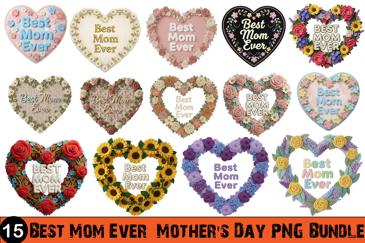 Best Mom Ever Mother's Day Clipart, an Illustration by GatewayDesign (Photo 1 of 3)
