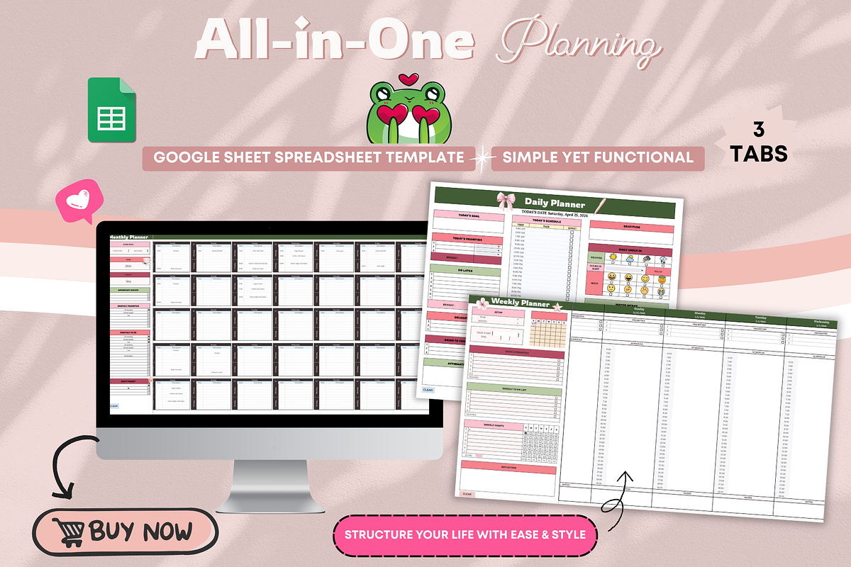 Daily Weekly Monthly Planning, a Templates & Theme by bellaROSEworkshop (Photo 6 of 6)