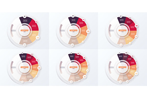 Set of circle infographic diagrams