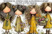 Whimsical Spring Girl & Flower, an Illustration by Canvas Craft (Thumbnail 1 of 6)