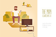 Man watching sport game on TV, a Person Illustration by Good Studio (Thumbnail 1 of 3)