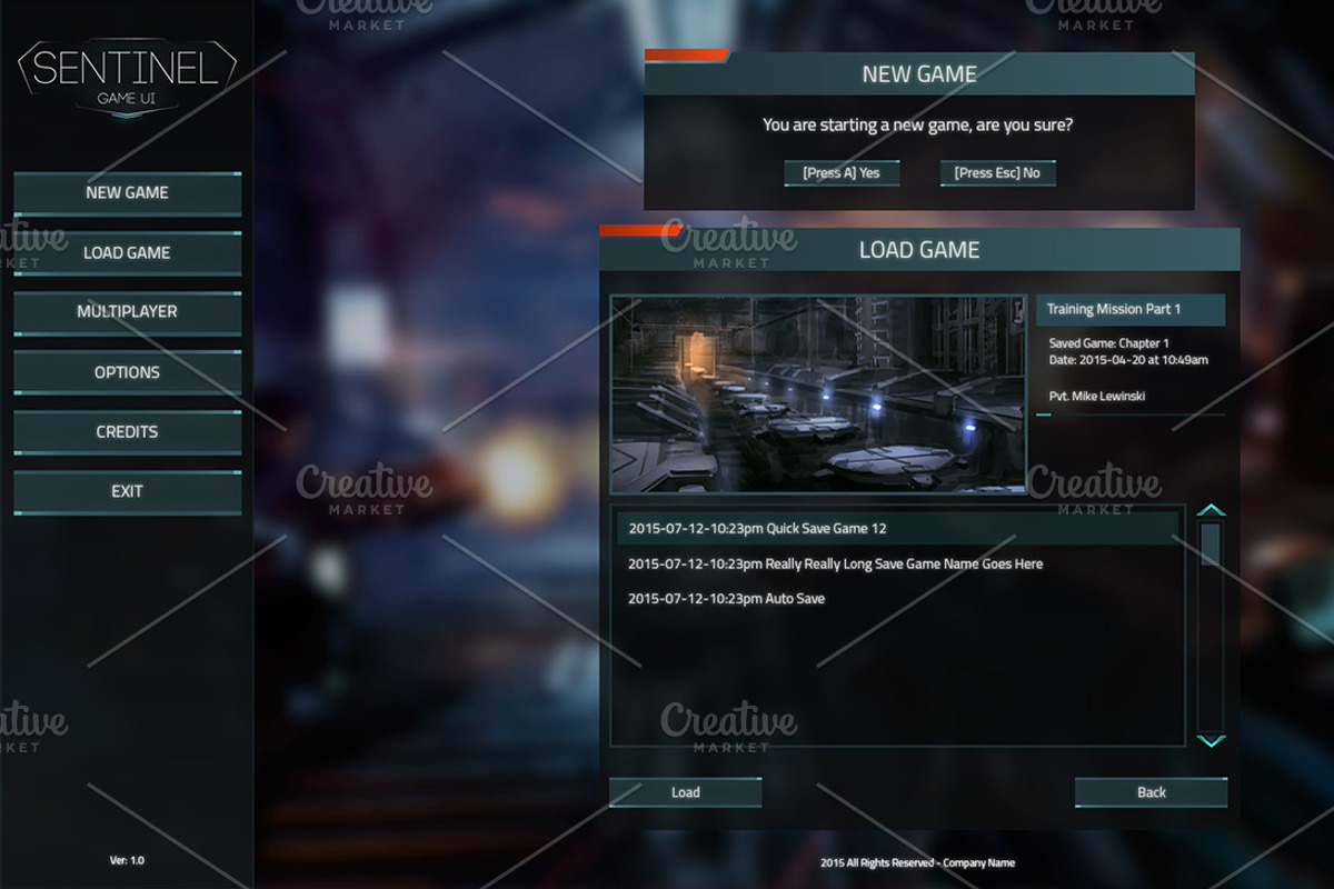 Sentinel FPS GUI, a Templates & Theme by Kodiak Graphics (Photo 7 of 9)