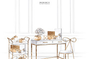 Gold Stationery Girl Boss Clipart, an Illustration by Frou Fou Craft (Thumbnail 1 of 7)