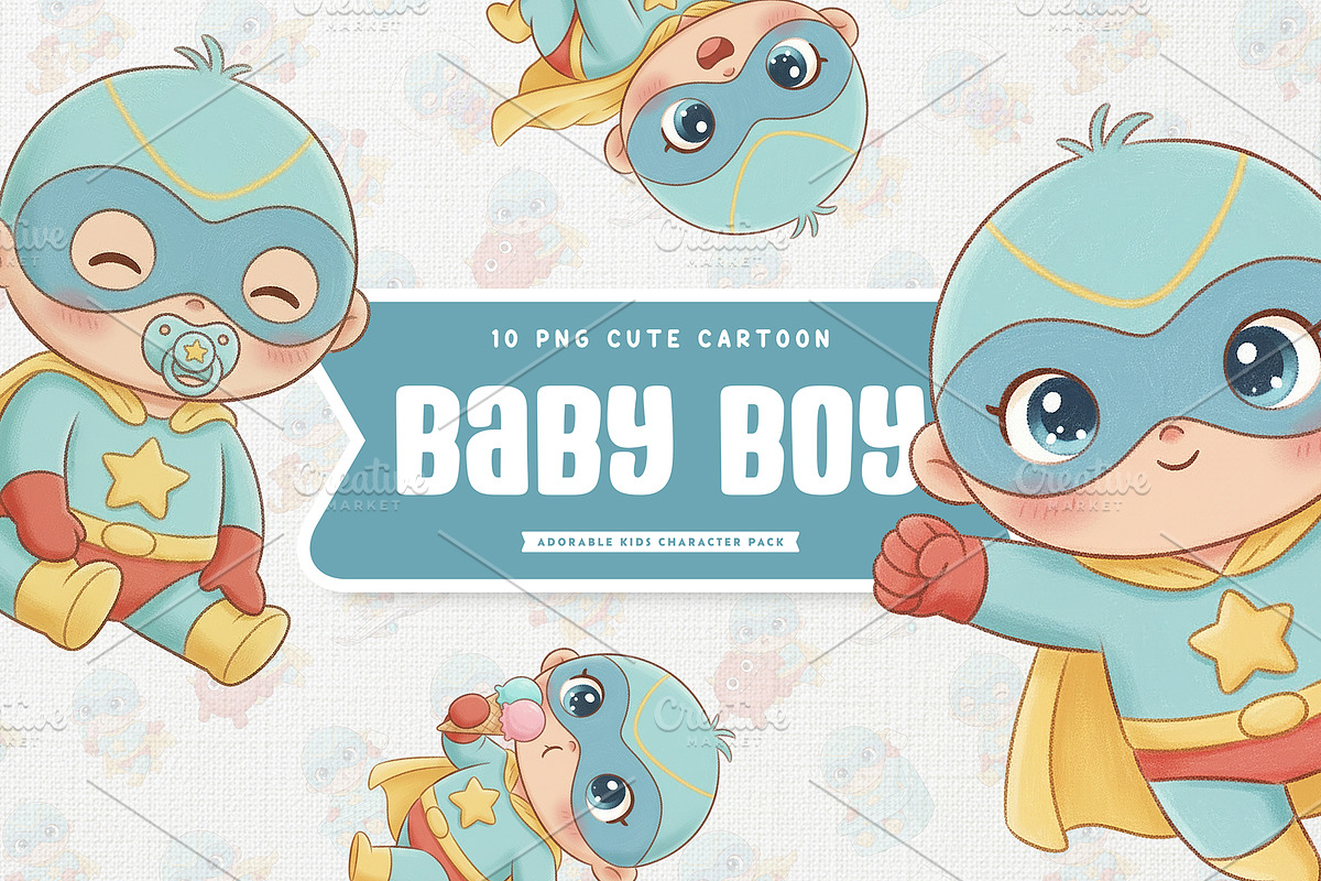 Cheerful Super Baby Boy Cute, a Person Illustration by Gohsantosa (Photo 1 of 4)