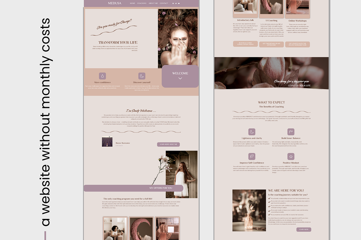 Feminine Wordpress theme Coach, a WordPress Template by myvisuell.de Webdesign (Photo 3 of 10)