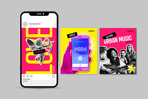 Pop Art Social Media Template Pack, a Design Template by McLittle Stock