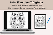 32 Cute Cat Coloring Book for Kids, an Animal Illustration by LA Design (Thumbnail 10 of 10)