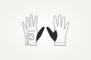 golf gloves line art icon, an Object Illustration by Blazybone