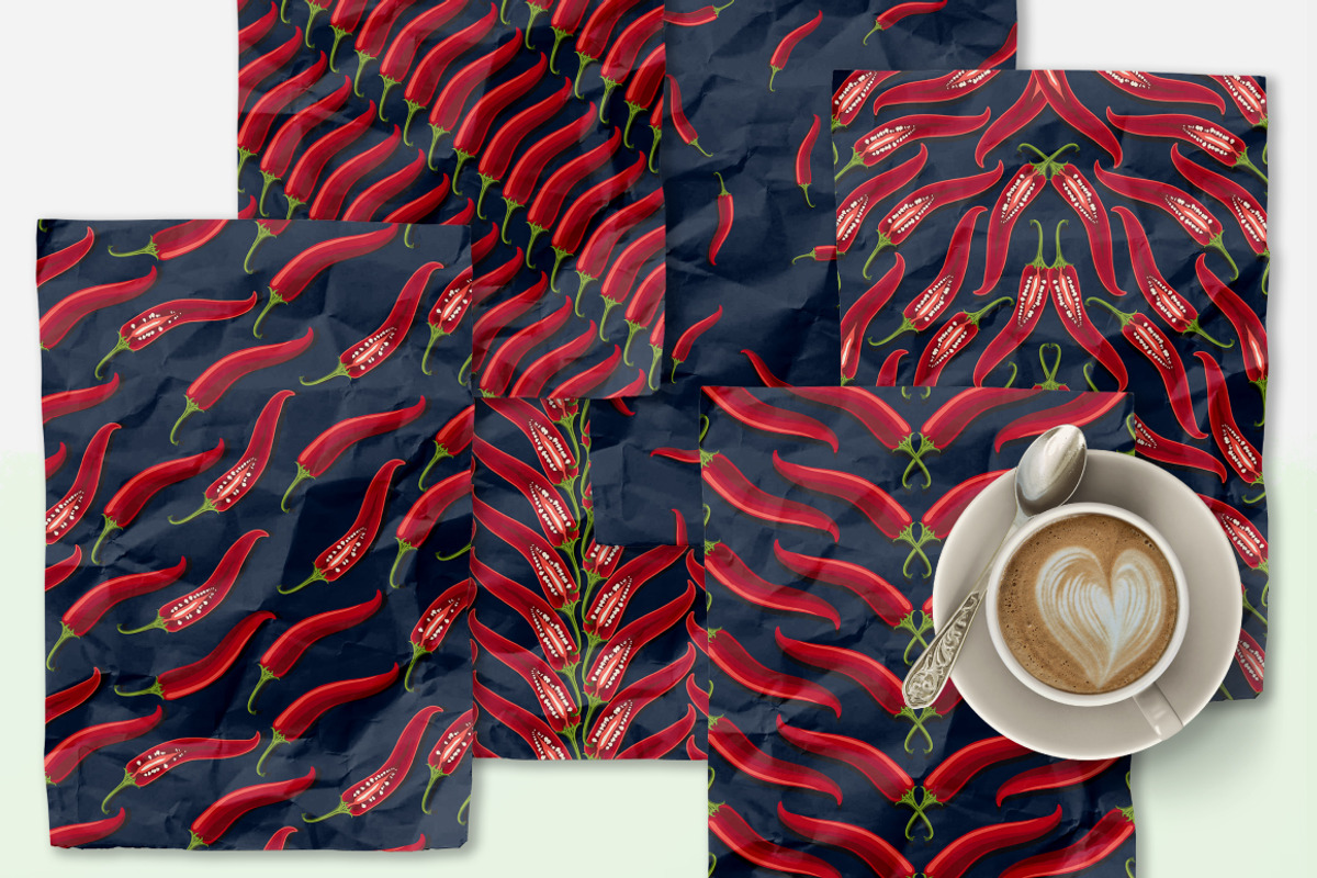 Hot pepper - Set 2, a Pattern Graphic by Yummy (Photo 6 of 13)