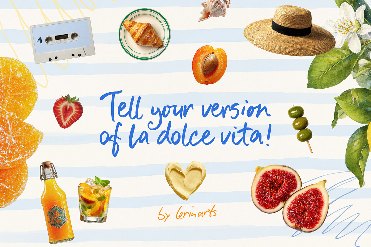 La Dolce Vita Summer Collage Pack, an Object Graphic by lerinartstudio (Photo 8 of 8)
