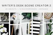 Writer's Desk Scene Creator 2, a Pens & Pencil Mockup by Storyteller Design (Thumbnail 1 of 8)