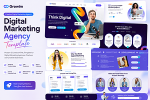 Growim - Digital Agency UI Kit, a HTML Template by jthemes