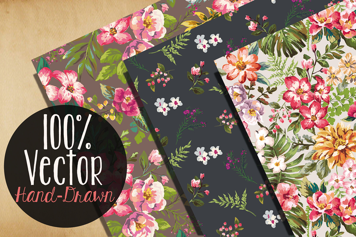 Seamless tropical flowers Vol.3 preview 4