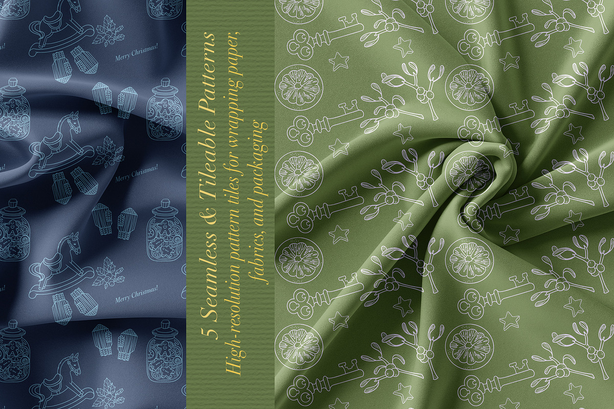 Golden Christmas Art Line Collection, an Object Graphic by ArtyCats (Photo 4 of 6)