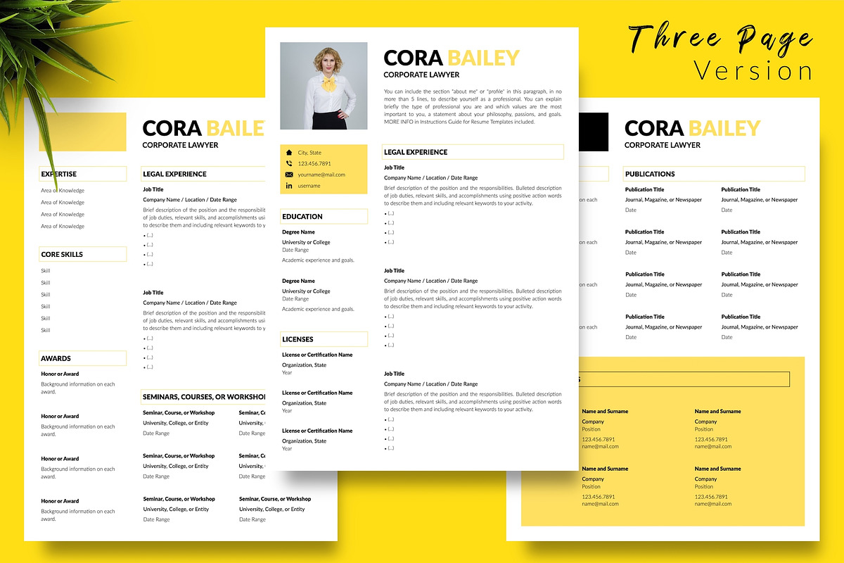 Lawyer CV Template / Resume - Cora, a Resume Template by Templates Design Co. (Photo 4 of 17)