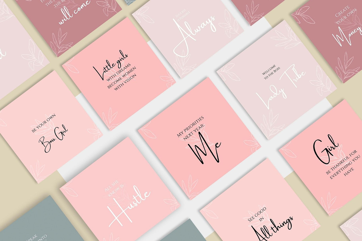 Girl Boss Instagram Quotes Post Temp, a Social Media Template by Bonita Digital Design (Photo 5 of 5)