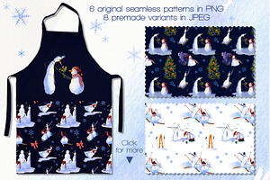 SNOWMEN Watercolor Winter Set