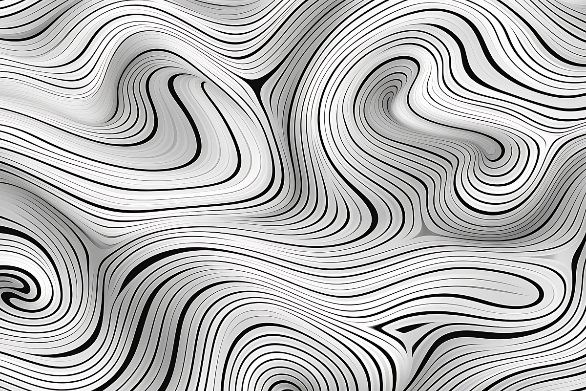 Black and white trippy wave patterns, a Pattern Graphic by Shahjahangdb1 (Photo 2 of 7)