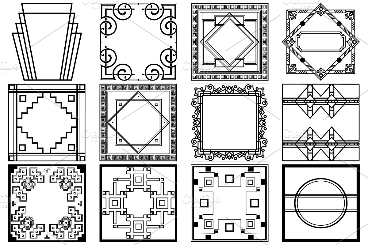 Art Deco/Nouveau Elements AI EPS PNG, a Decorative Illustration by FrankiesDaughtersDesign (Photo 2 of 7)
