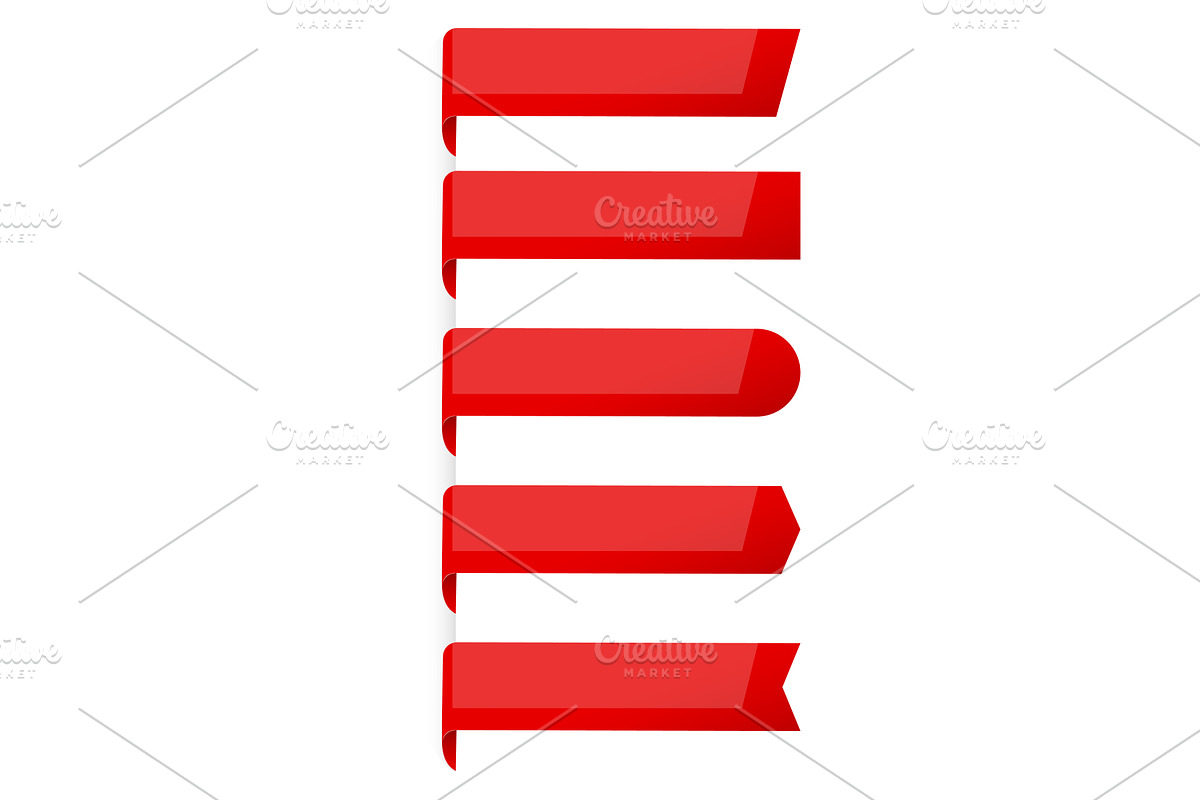 Red corner tapes. Bookmark ribbon, an Object Illustration by Vectorbuum