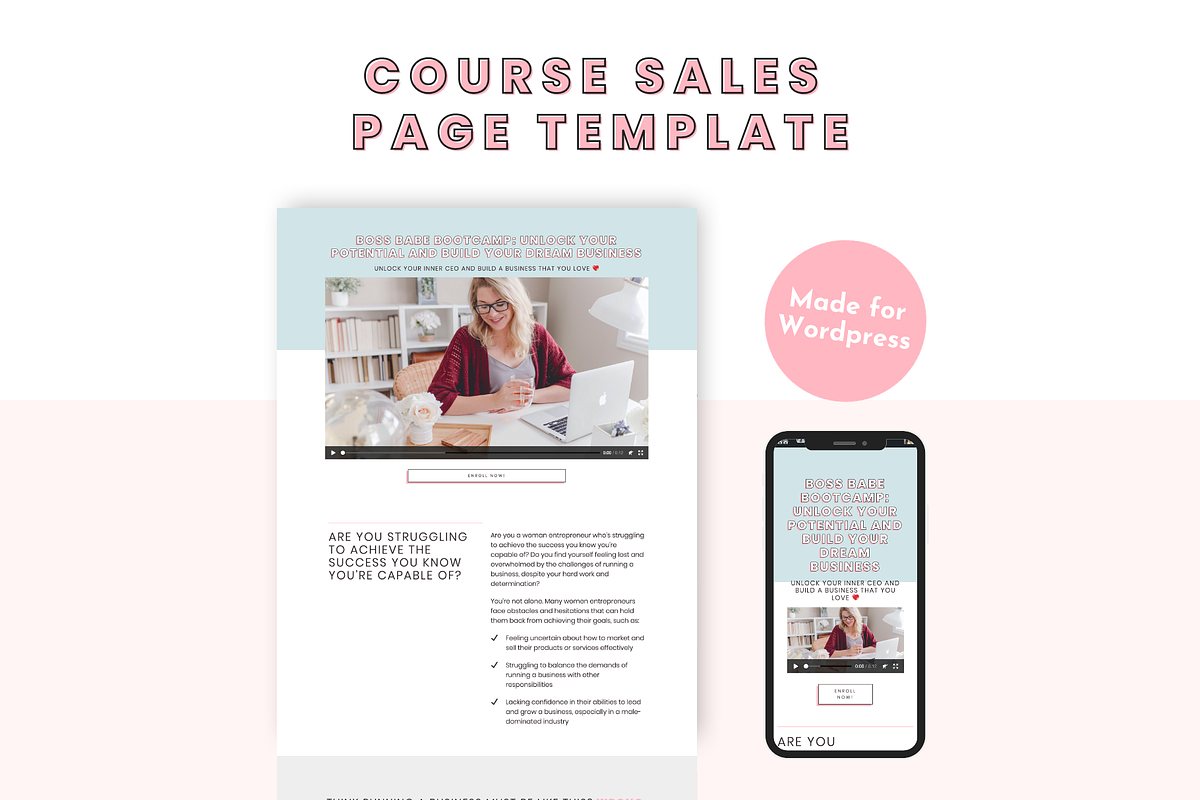 Pastel Course Sales Templates, a WordPress Template by ltsdesigns (Photo 1 of 4)