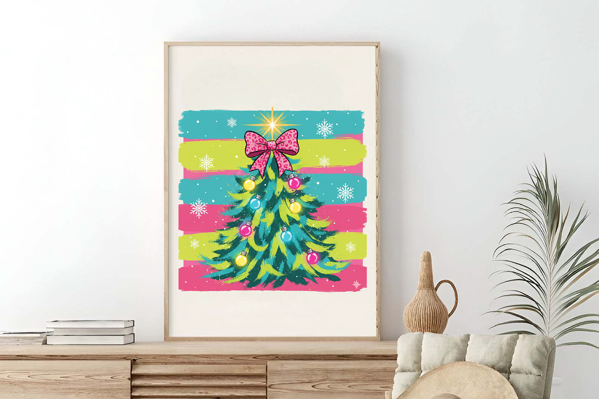 Preppy Coquette Christmas Tree PNG, an Illustration by SinaCreation (Photo 3 of 7)