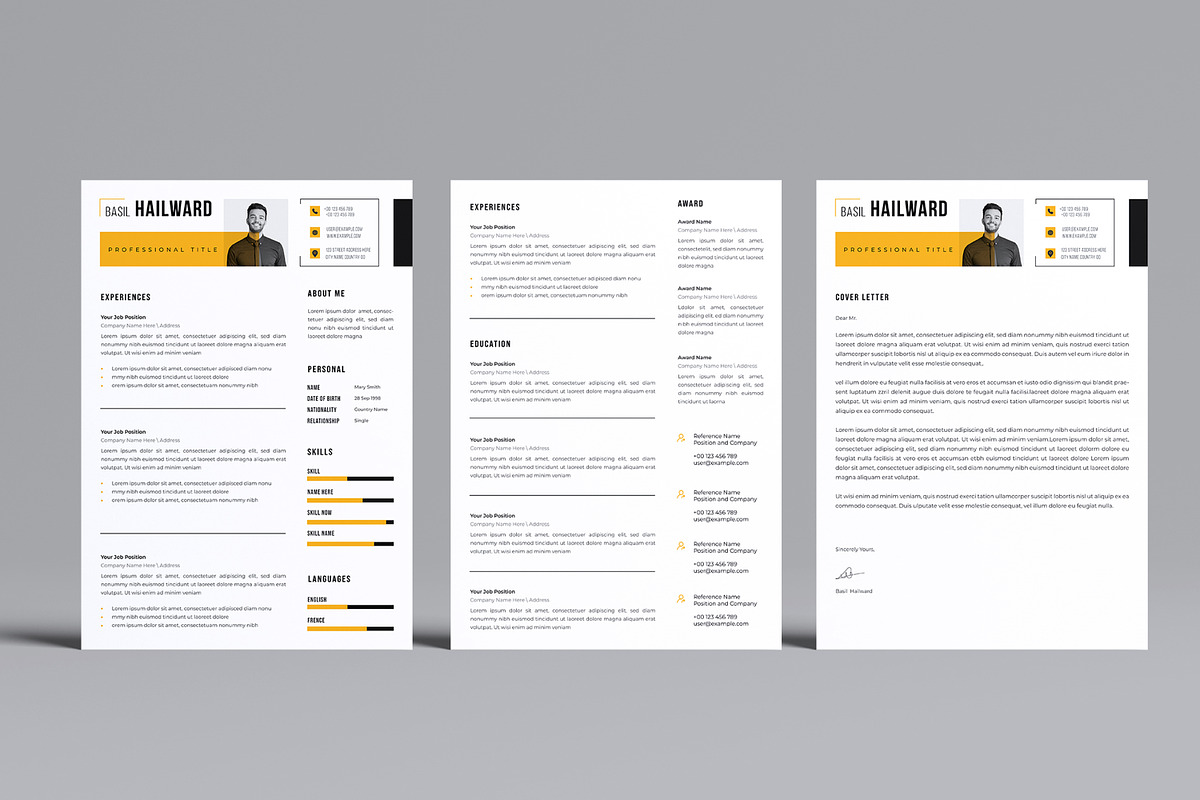 Modern Resume Layout, a Resume Template by MightyDesign (Photo 8 of 8)