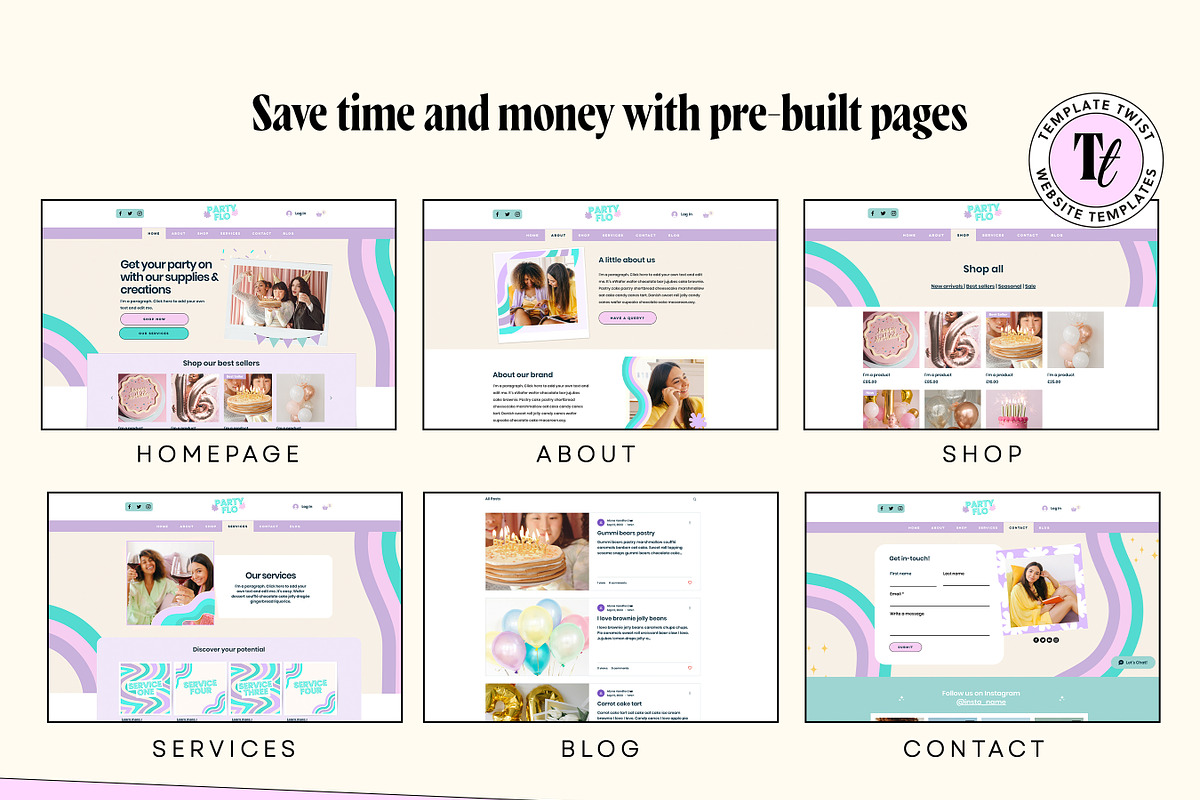 Balloon business website template, a Wix Template by Template Twist Shop (Photo 6 of 10)