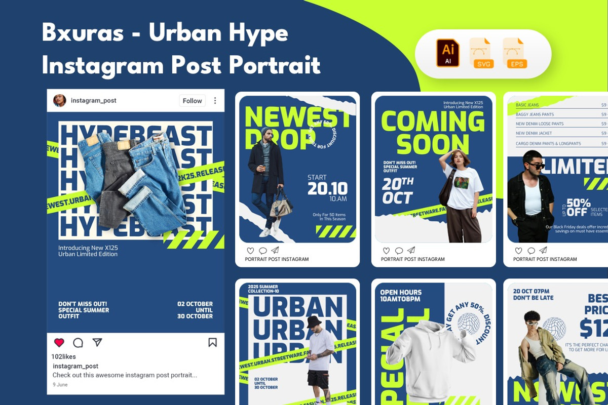 Urban Fashion - Instagram Bundle 01, a Social Media Template by Dhabee (Photo 6 of 11)