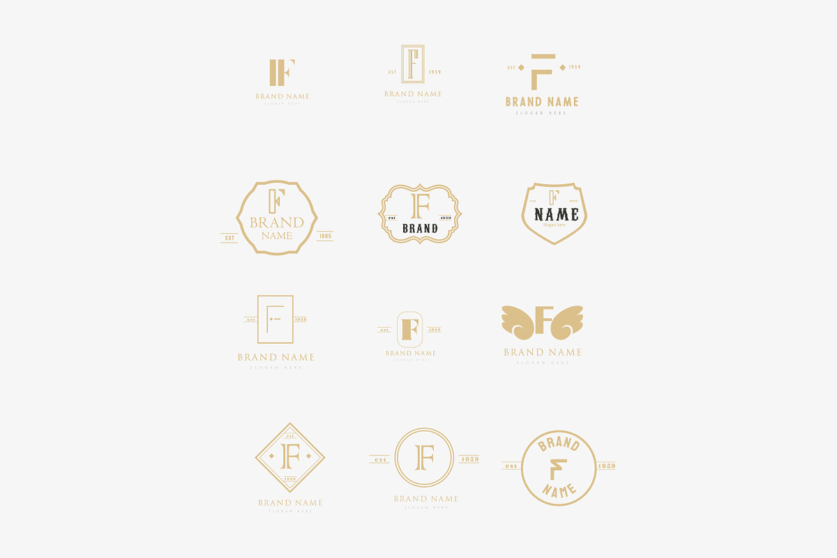 F letter MINIMAL VINTAGE LOGOS, a Branding & Logo Template by Hamed Studio (Photo 6 of 6)