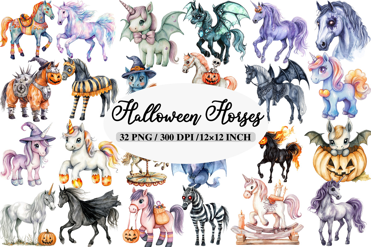 Halloween Horses Clipart, an Illustration by Daily.Designs (Photo 1 of 5)