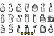 Hand Drawn Cosmetic Bottle Icons, an Illustration by designvectx (Thumbnail 2 of 3)