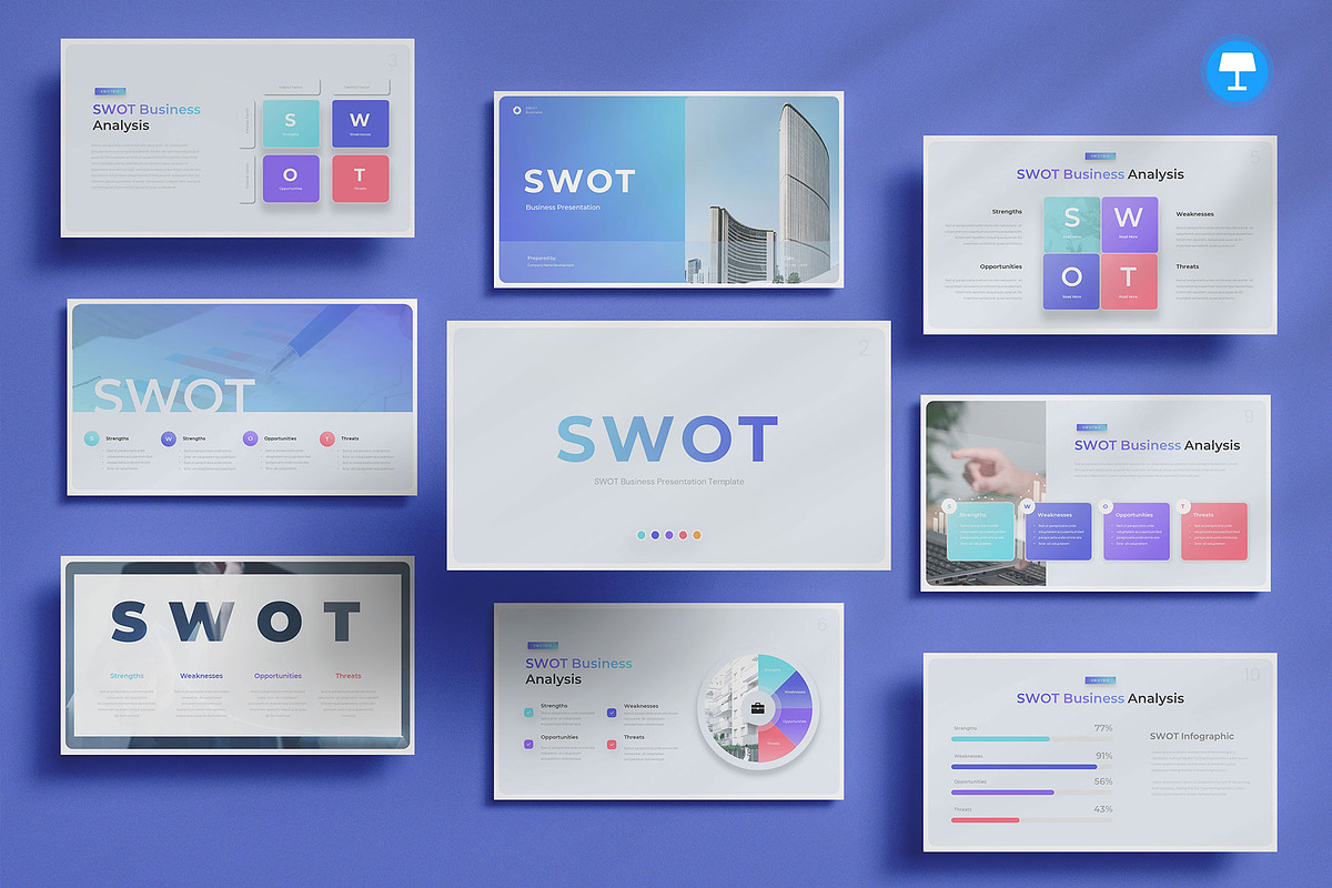 SWOT Business Keynote, a Presentation Template by Pixslides (Photo 1 of 7)