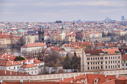 March 11, 2018 - Prague, Czech Republic - View of the city of Prague from the c