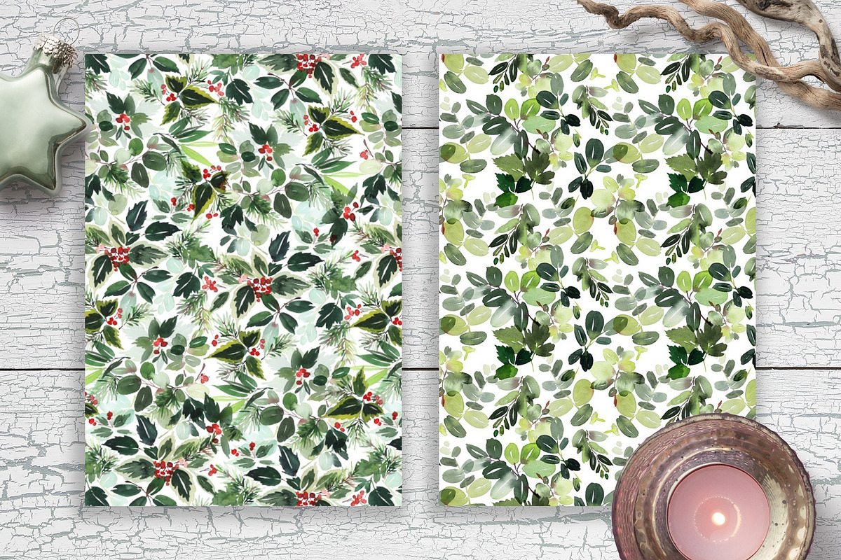 4-in-1 Watercolor Christmas Set, a Card Template by Karma (Photo 8 of 34)